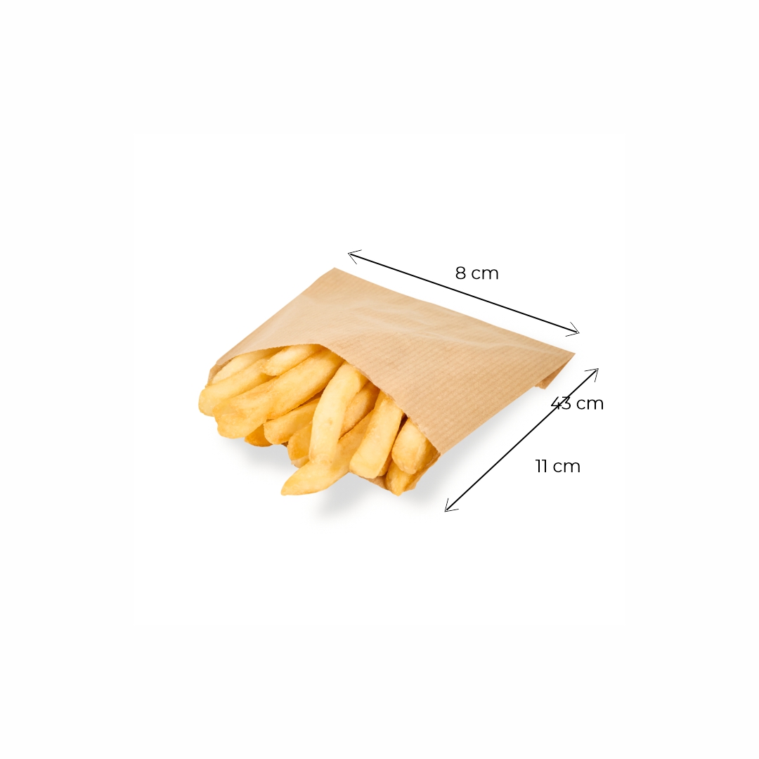 mEP SOBRE PAPAS FRITAS PAPEL KRAFT PERSONALIZADO (11*8CM) X UNIDAD