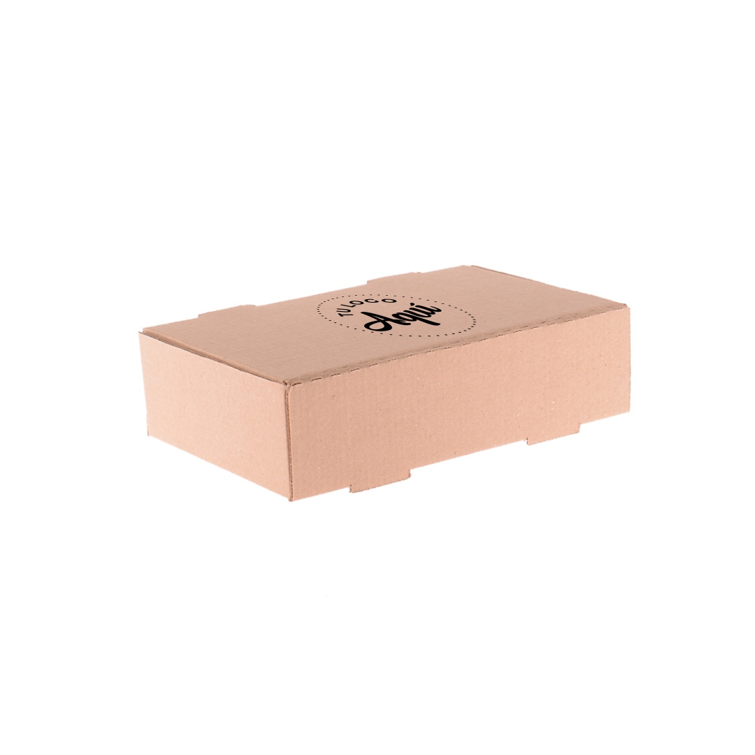 mEP CAJA EMPANADAS CARTON MICRO MARRON/MARRON PERSONALIZADO 1/2 DOC ECO (15.5*24.5*6M) X UNIDAD