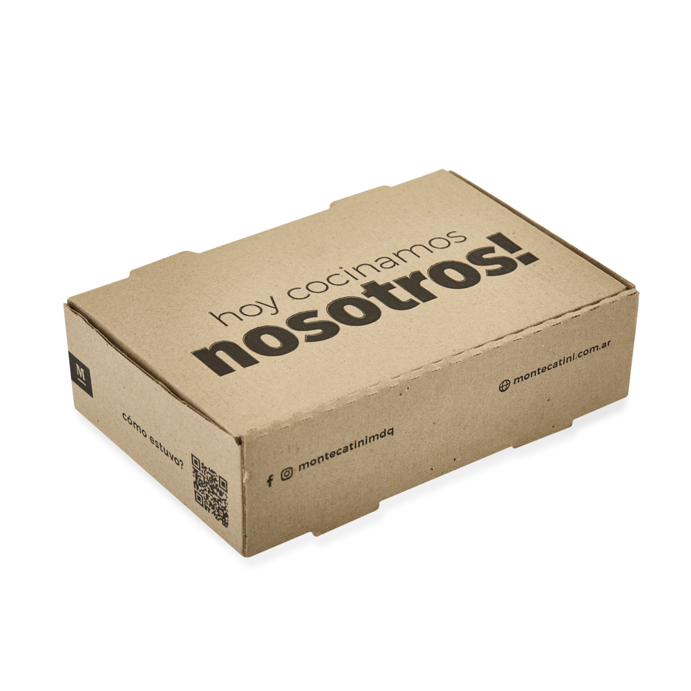 mEP CAJA EMPANADAS CARTON MICRO MARRON/MARRON PERSONALIZADO 1/2 DOC ECO (15.5*24.5*6M) X UNIDAD