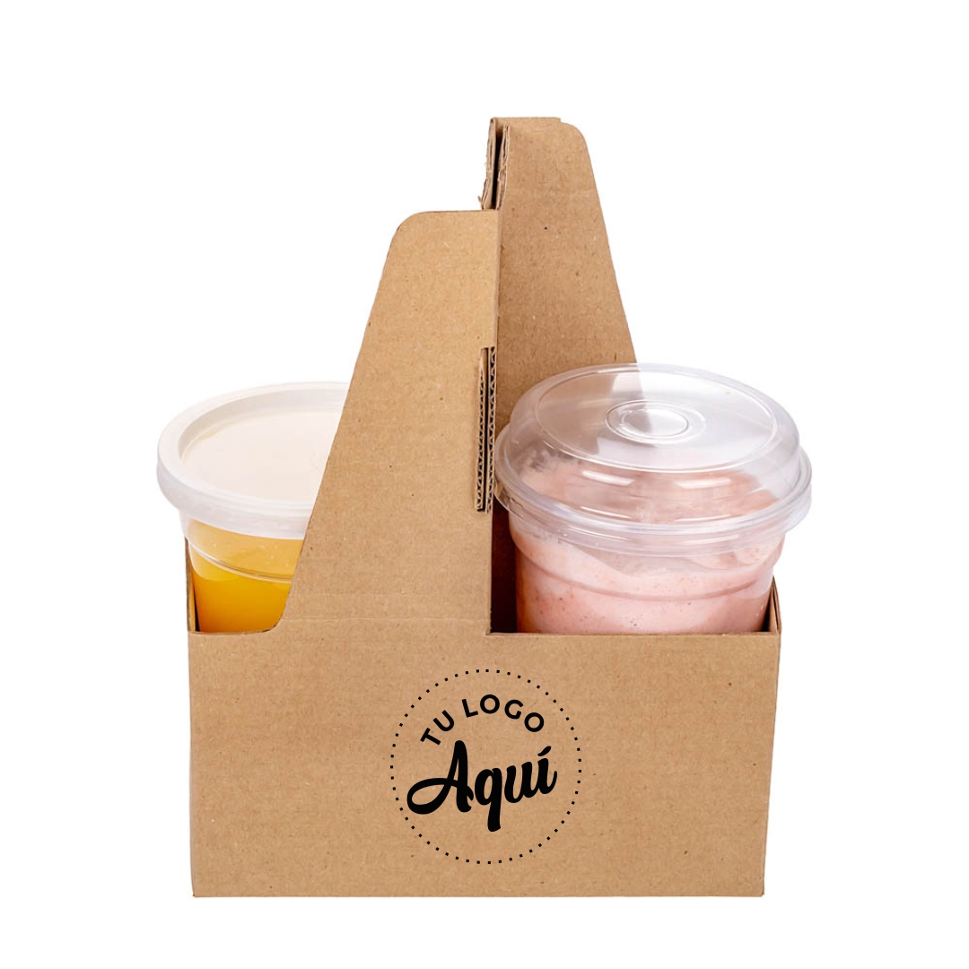 mEP PORTAVASOS VALIJA CARTON MICRO MARRON/MARRON PERSONALIZADO (2 VASOS CAFE) X UNIDAD