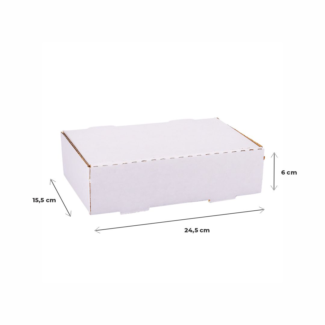 mEP CAJA EMPANADAS CARTON MICRO BLANCO/MARRON PERSONALIZADO 1/2 DOC ECO (15.5*24.5*6M) X UNIDAD