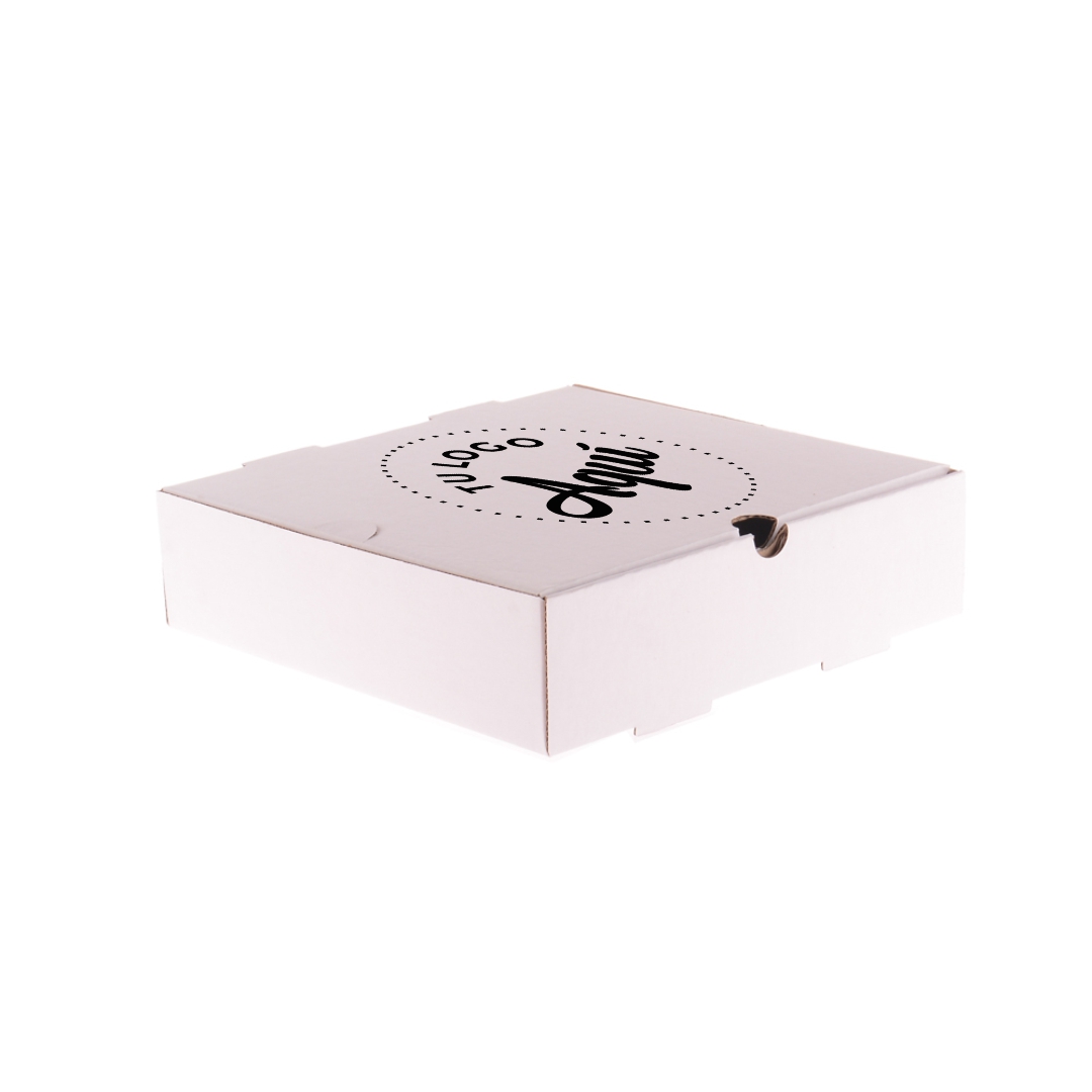 mEP CAJA LOMO NORMAL CARTON MICRO BLANCO/MARRON PERSONALIZADO (23.5*23.5*6CM) X UNIDAD