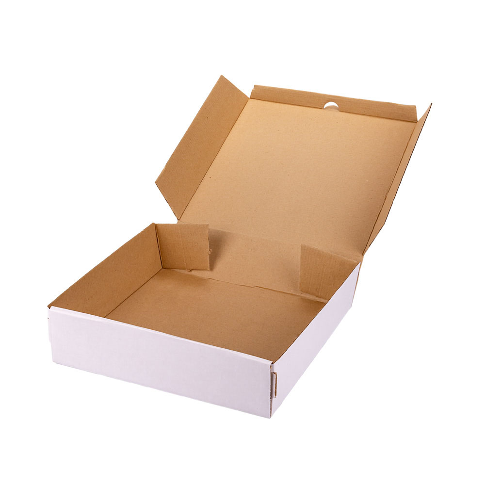 mEP CAJA PIZZA CARTON MICRO BLANCO/MARRON PERSONALIZADO DOBLE (31.5*32*8CM) X UNIDAD