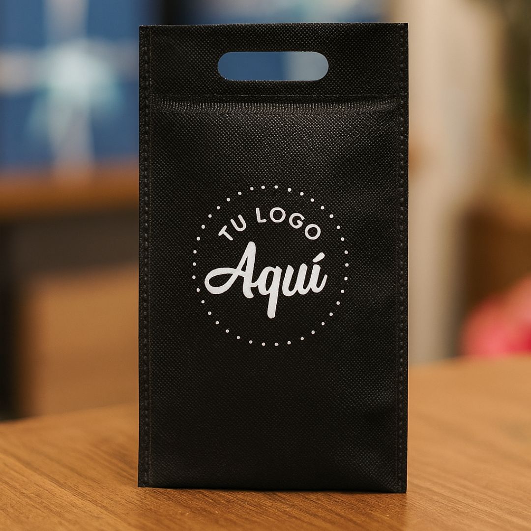 mEP BOLSA FRISELINA PERSONALIZADA RIÑON NEGRA (VINO) 25.5*40CM X UNIDAD