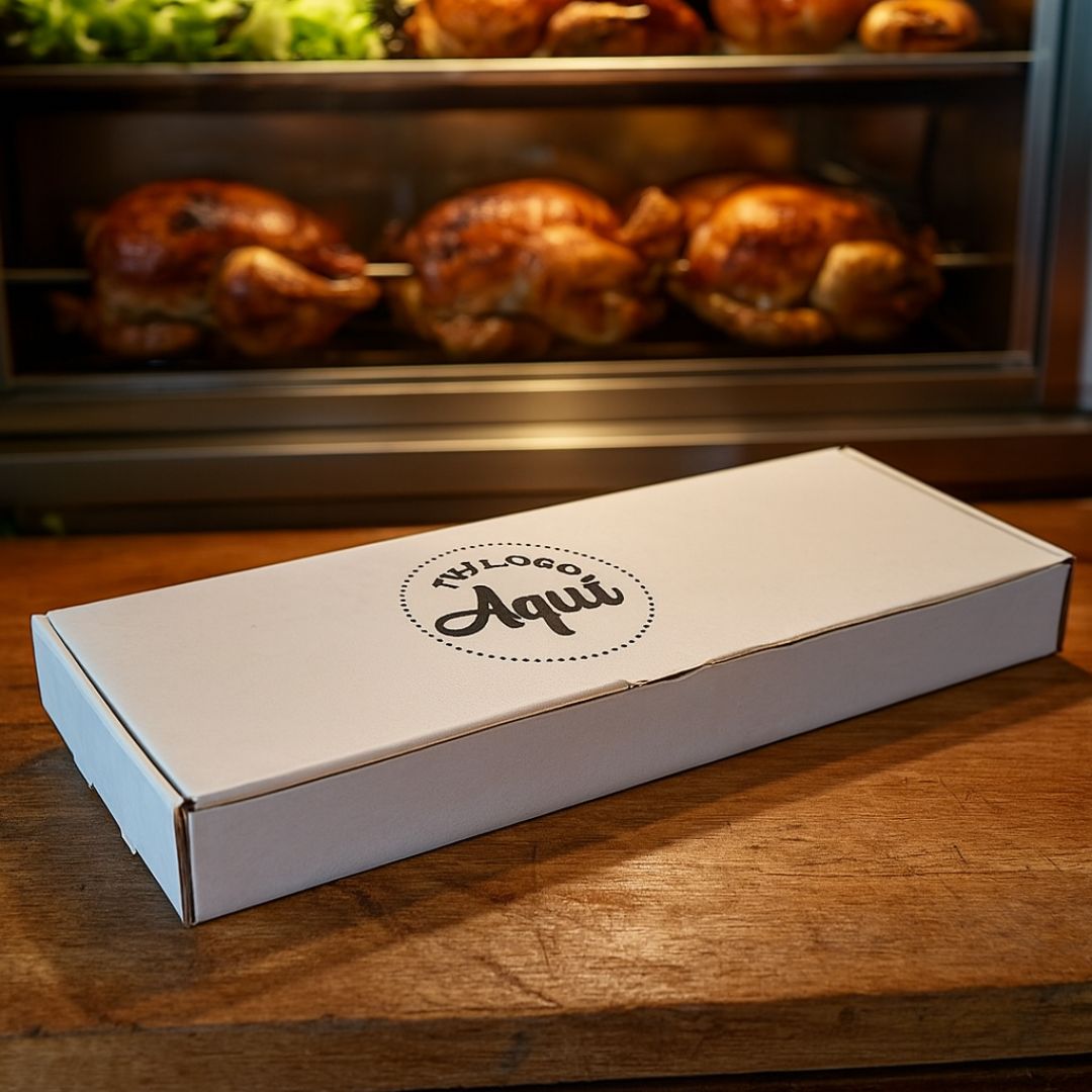 mEP CAJA MILANESA CARTON MICRO BLANCO/MARRON PERSONALIZADO (15*45*4CM) X UNIDAD