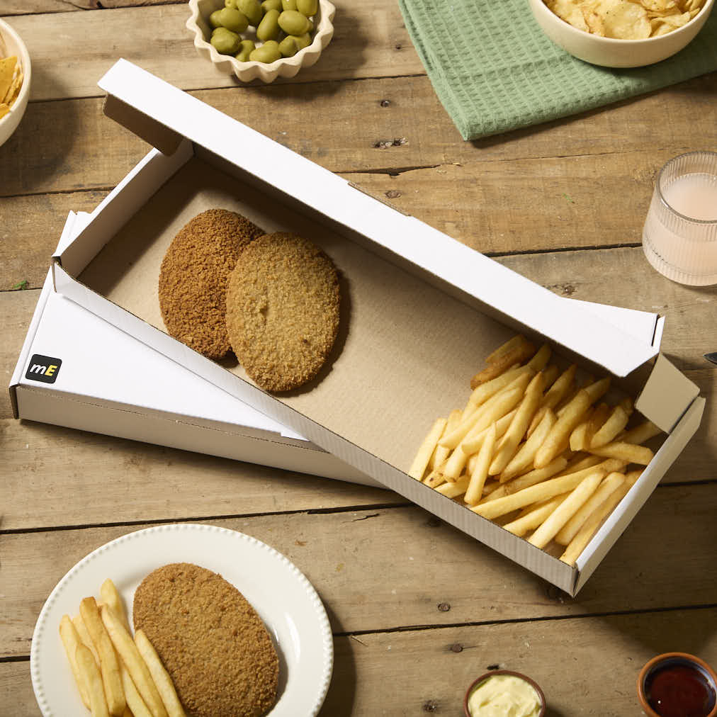 mEP CAJA MILANESA CARTON MICRO BLANCO/MARRON PERSONALIZADO (15*45*4CM) X UNIDAD