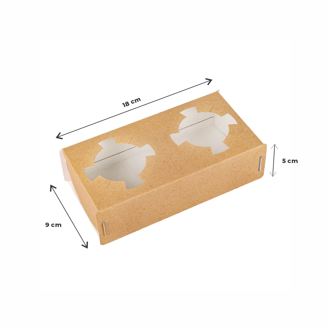 mEP PORTAVASOS BASE KRAFT/BLANCO PERSONALIZADO PARA 2 VASOS CAFE (18*9*5CM) X UNIDAD