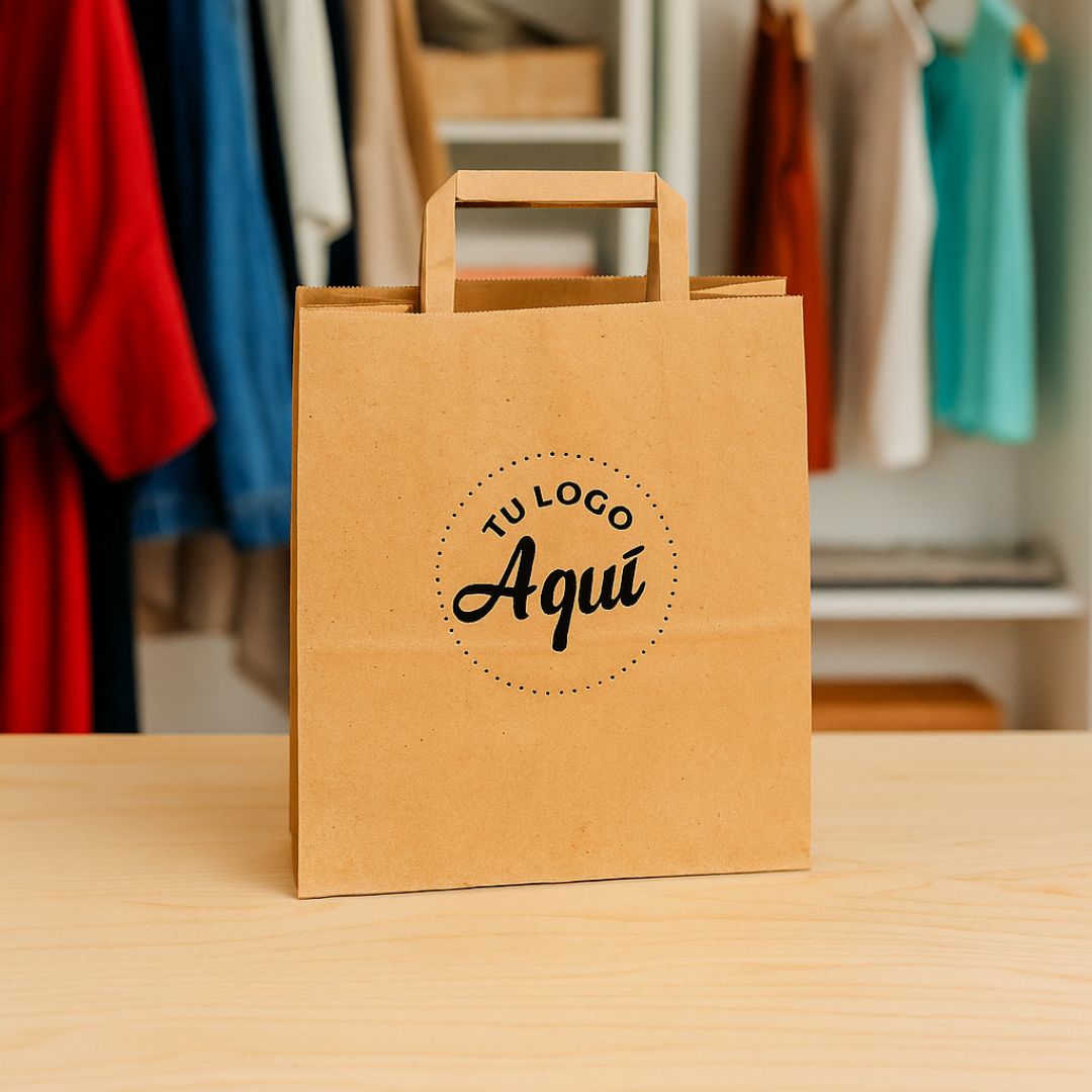 mEP BOLSA BOUTIQUE PAPEL KRAFT PERSONALIZADA 22*10*24CM X UNIDAD