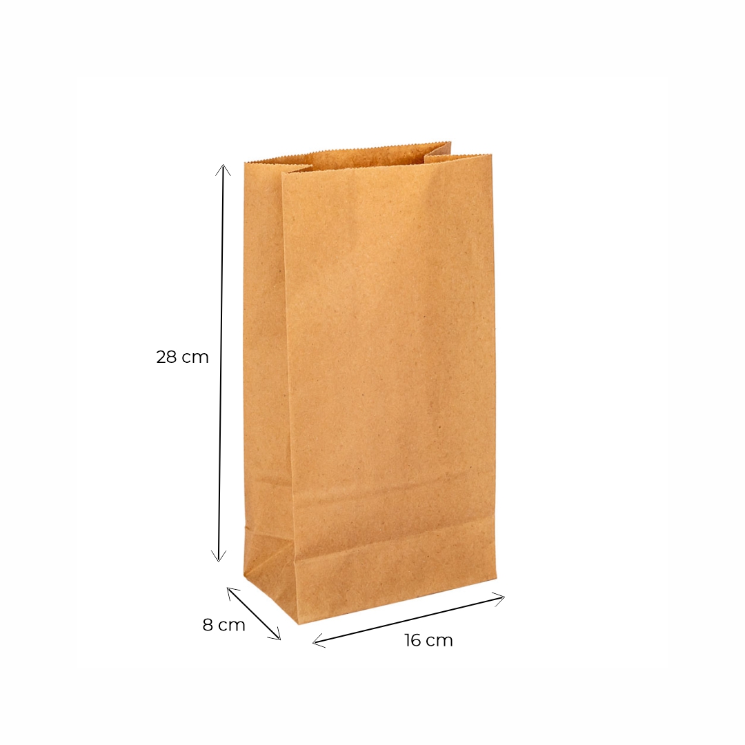 mEP BOLSA DELIVERY PAPEL KRAFT PERSONALIZADA FONDO CUADRADO Nº4 (16*8*25CM) X UNIDAD
