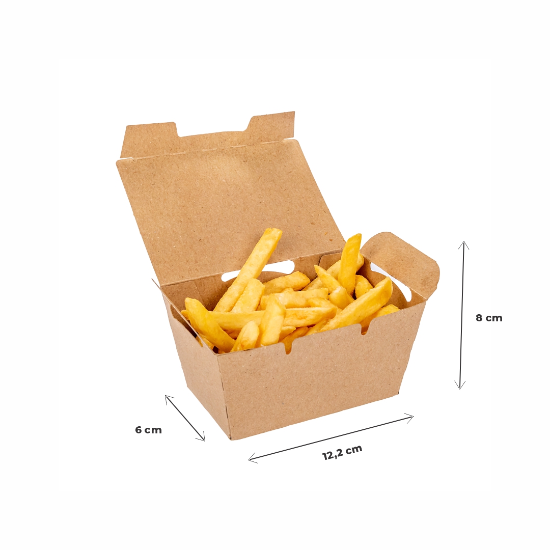 mEP CAJA PAPAS FRITAS REGULAR CON TAPA KRAFT PERSONALIZADO BIOHZ (12.2*8*6CM) X UNIDAD