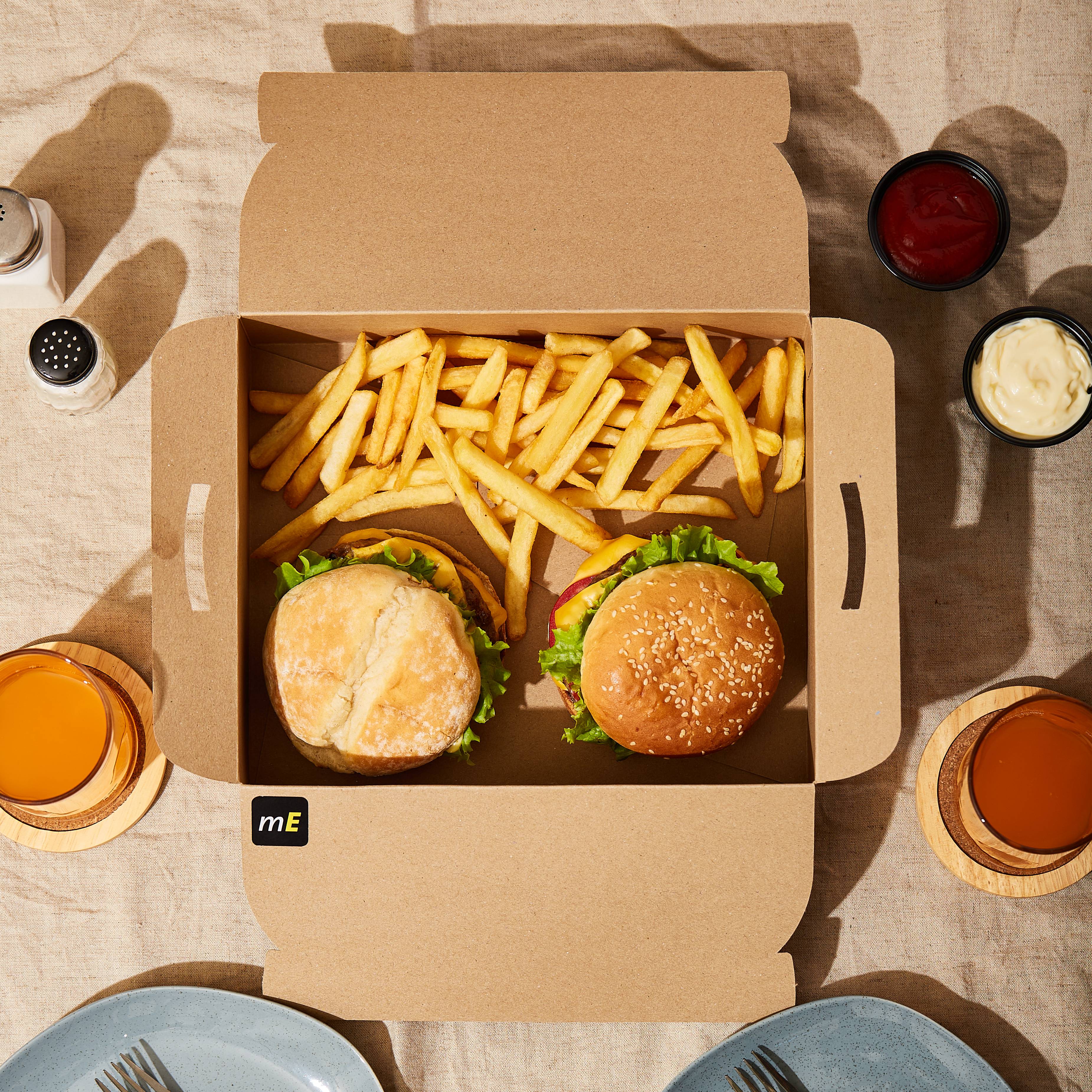 mEP CAJA DELIVERY KRAFT PERSONALIZADO 2 COMBOS BIOHZ (25*20.5*7.5CM) X UNIDAD