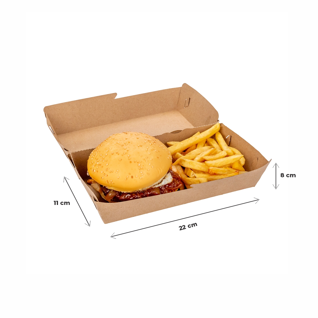 mEP CAJA SANDWICH KRAFT PERSONALIZADO BIOHZ XL (22*11*8CM) X UNIDAD
