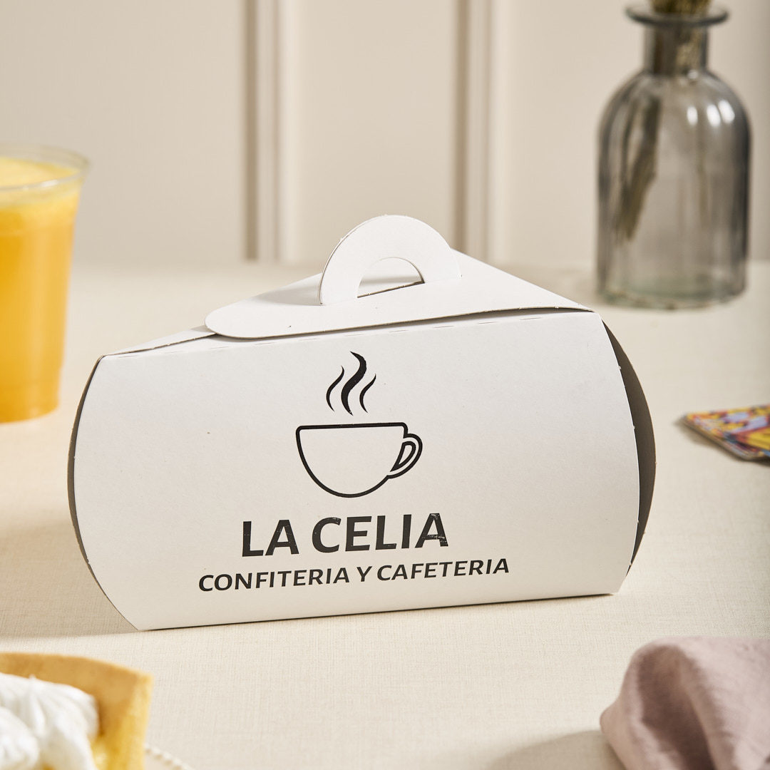 mEP ESTUCHE TORTA CARTULINA BLANCA PERSONALIZADO PORCION BIOHZ (10*17*11.5CM) X UNIDAD
