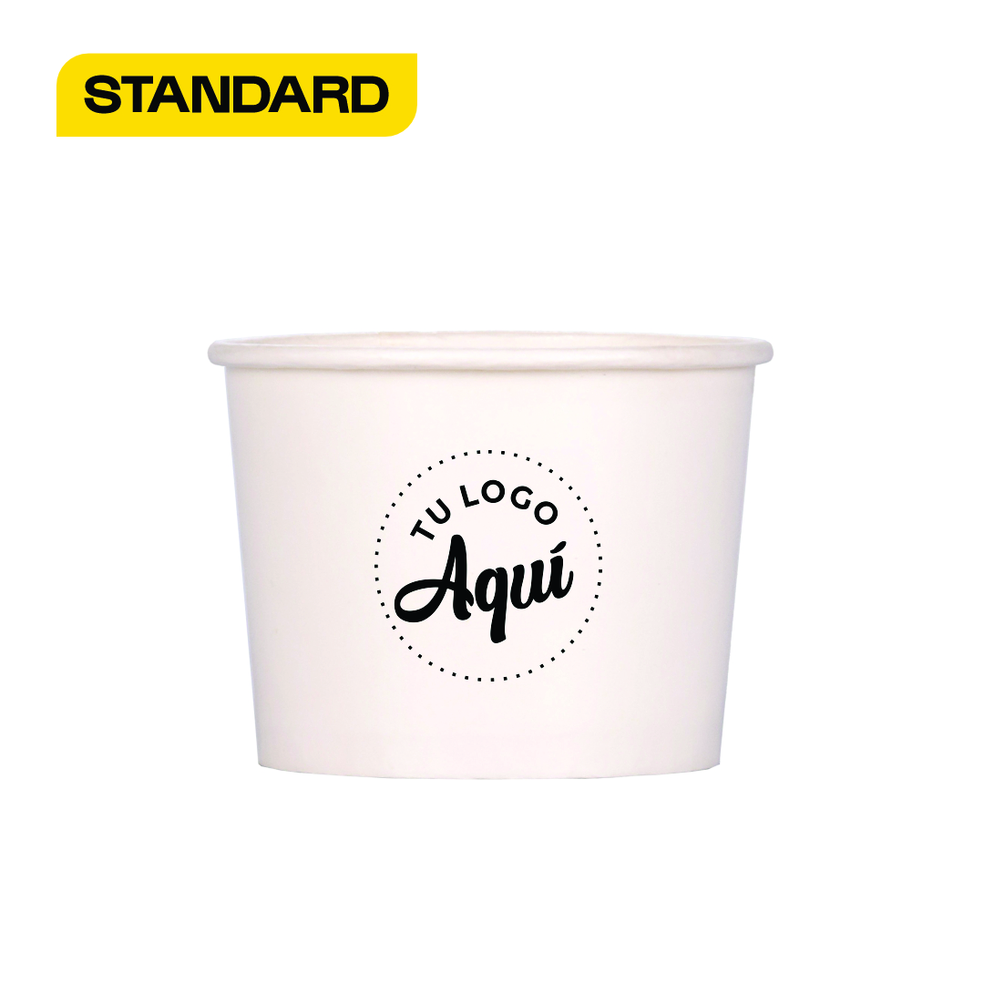 mEP POTE HELADO POLIPAPEL BLANCO PERSONALIZADO 360CC (12OZ) X UNIDAD