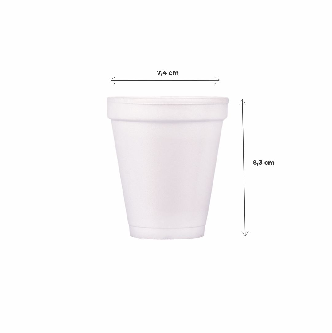 mEP VASO TERMICO TELGOPOR BLANCO PERSONALIZADO 180CC X UNIDAD