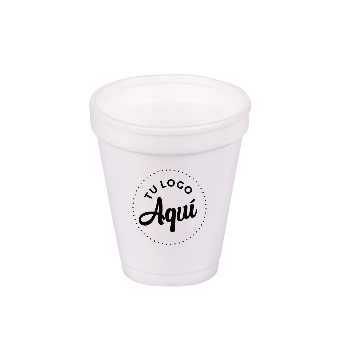 mEP VASO TERMICO TELGOPOR BLANCO PERSONALIZADO 180CC X UNIDAD