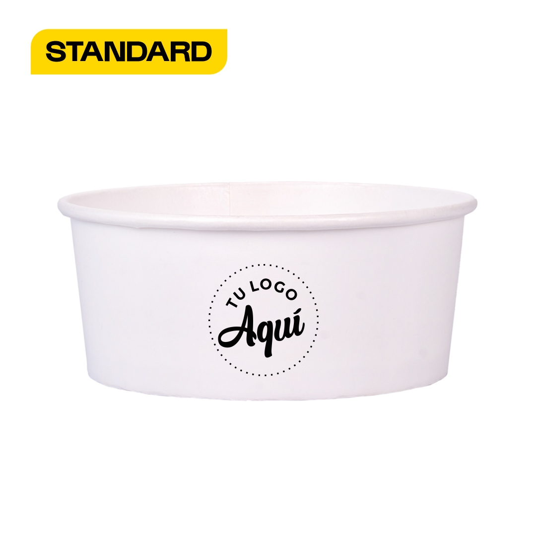 mEP ENSALADERA POLIPAPEL BLANCO PERSONALIZADO 25OZ (740CC) X UNIDAD