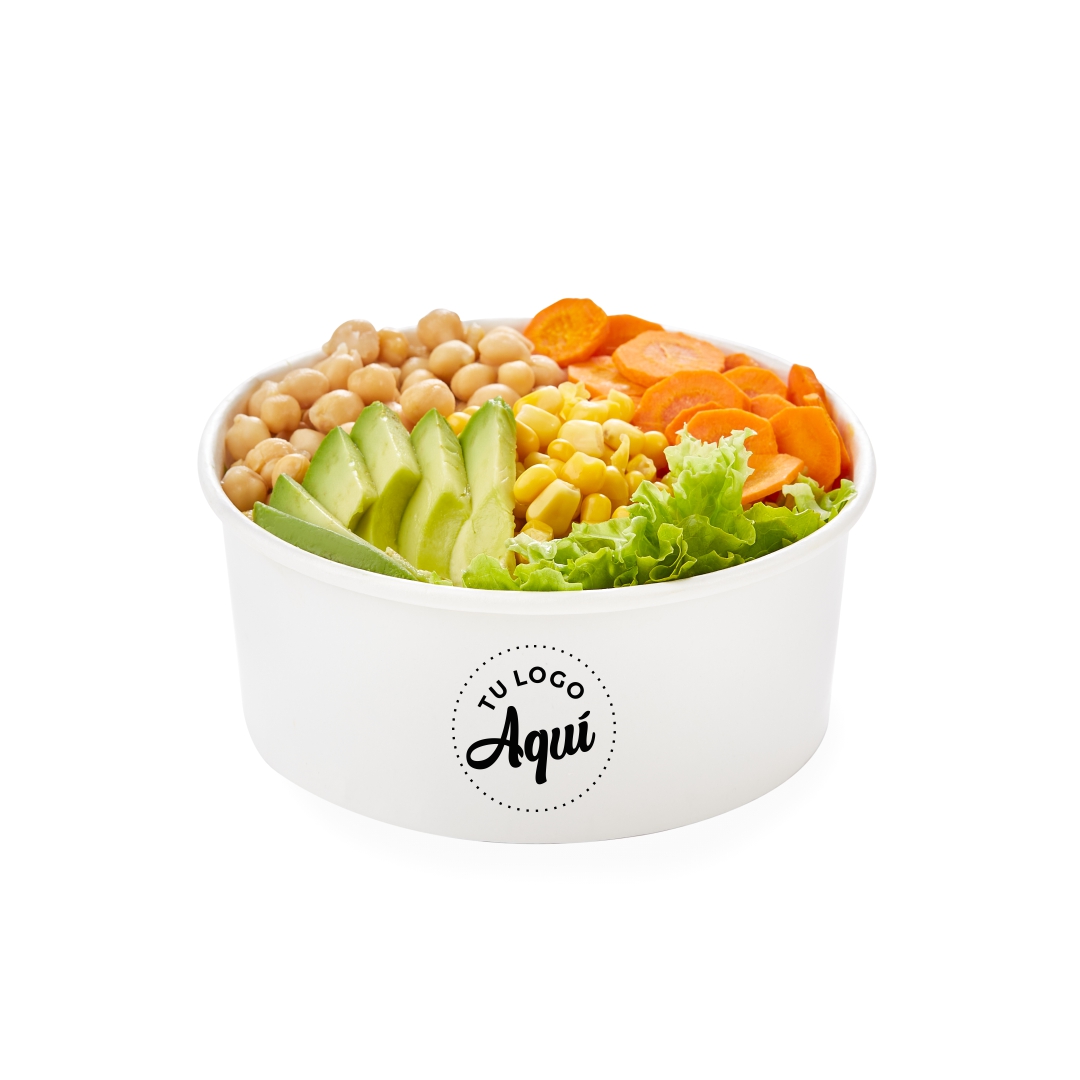 mEP ENSALADERA POLIPAPEL BLANCO PERSONALIZADO 25OZ (740CC) X UNIDAD