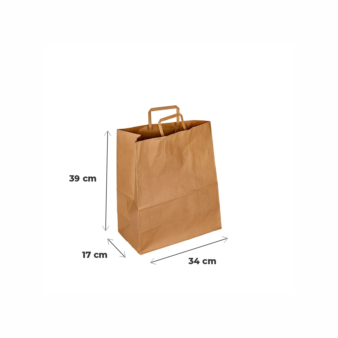 mEP BOLSA BOUTIQUE PAPEL KRAFT PERSONALIZADA 34*17*39CM X UNIDAD