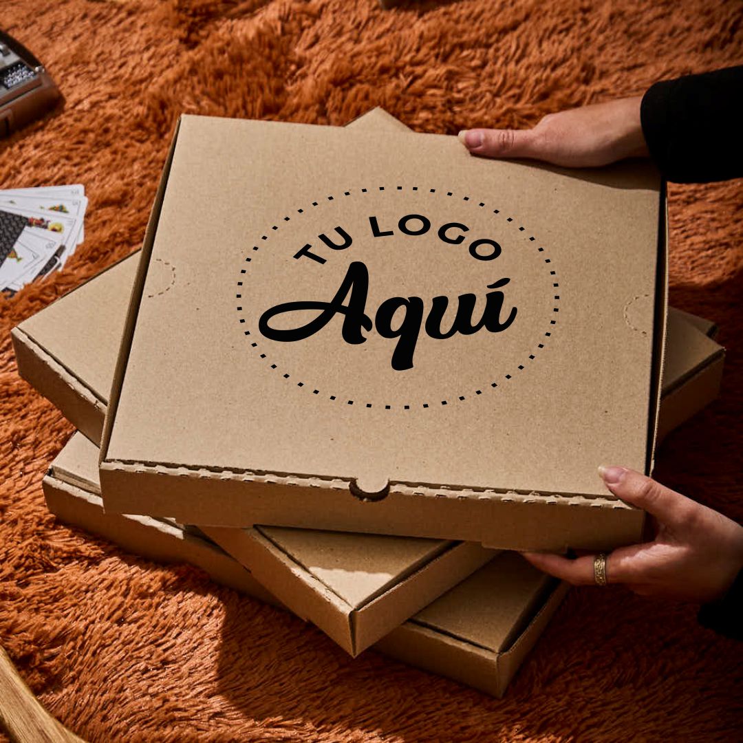 mEP CAJA PIZZA CARTON MICRO MARRON/MARRON PERSONALIZADO GRANDE REFORZADA (32.5*32.5*3.7CM) X UNIDAD