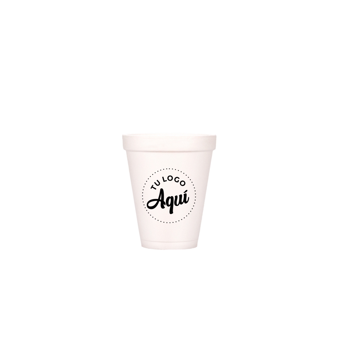 mEP VASO TERMICO TELGOPOR BLANCO PERSONALIZADO 300CC X UNIDAD
