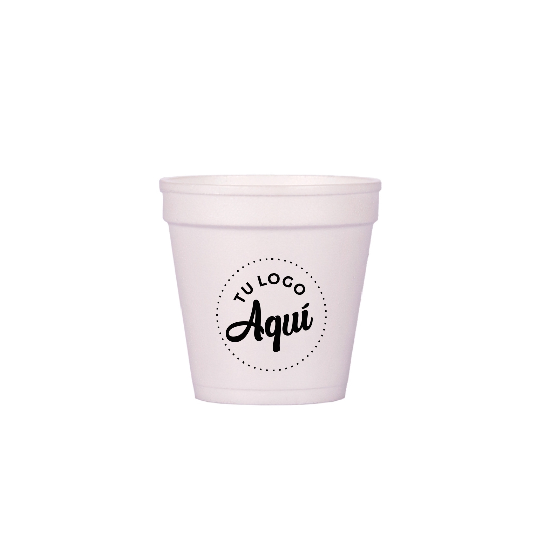 mEP VASO TERMICO TELGOPOR BLANCO PERSONALIZADO 120CC X UNIDAD