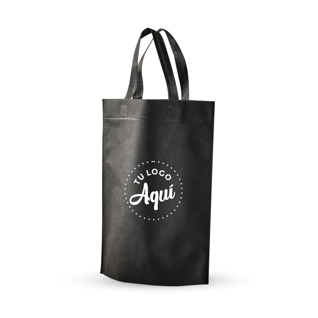 mEP BOLSA FRISELINA PERSONALIZADA ASA LARGA NEGRA 30*40CM X UNIDAD
