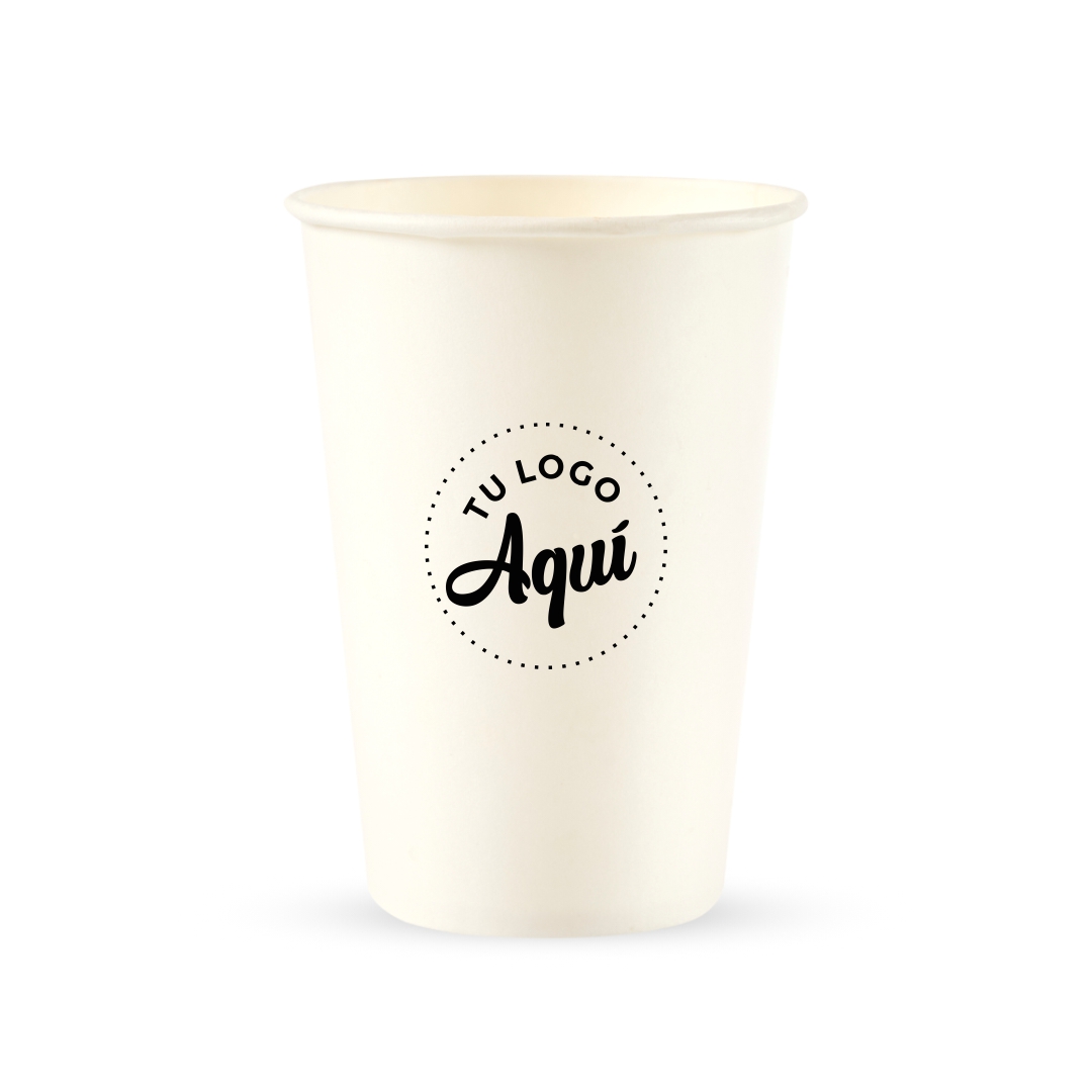 mEP VASO POLIPAPEL SIMPLE PARED PARA FRIO BLANCO PERSONALIZADO .16OZ (475CC) X UNIDAD