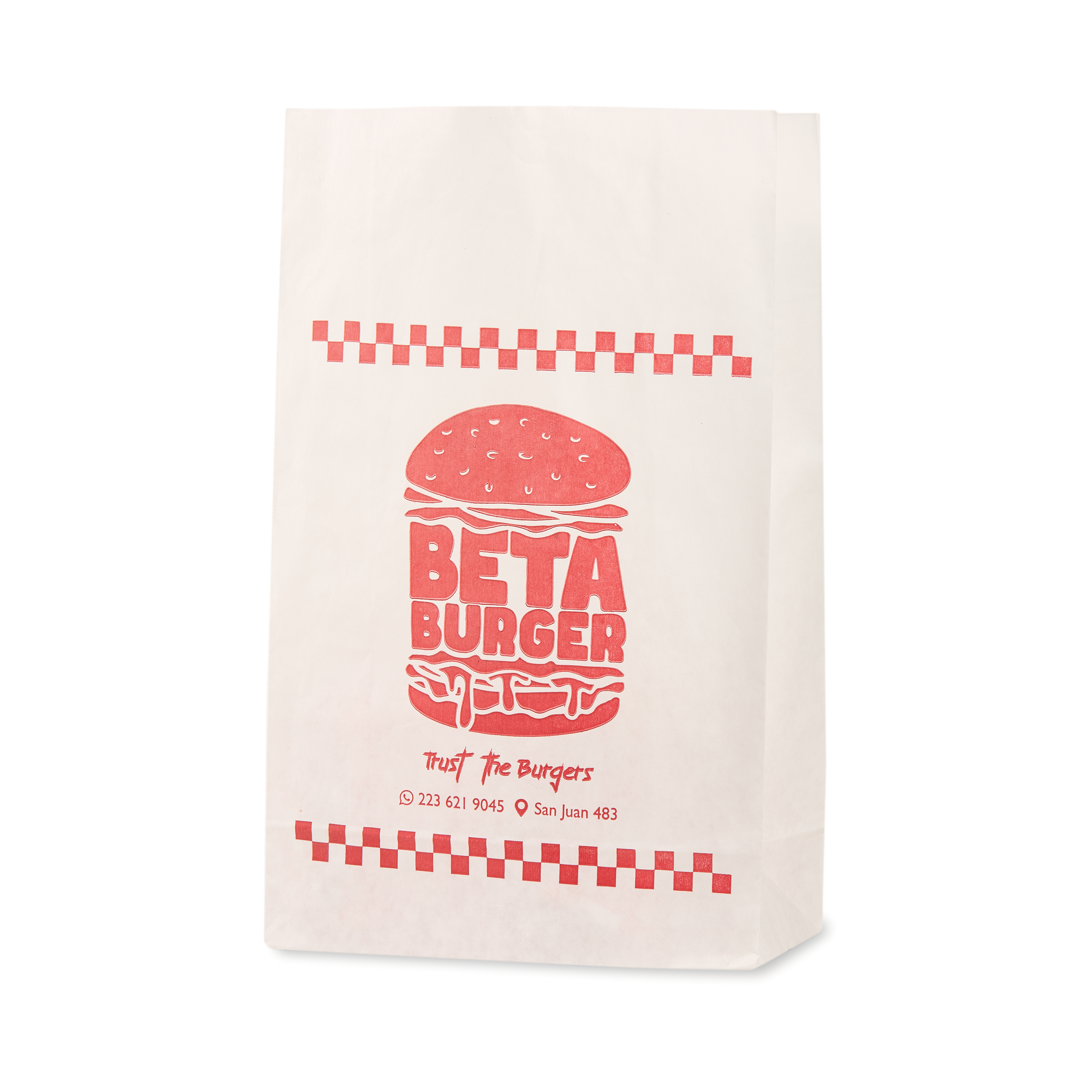 mEP BOLSA DELIVERY PAPEL BLANCO PERSONALIZADA FONDO CUADRADO Nº7 (26*12*40CM) X UNIDAD