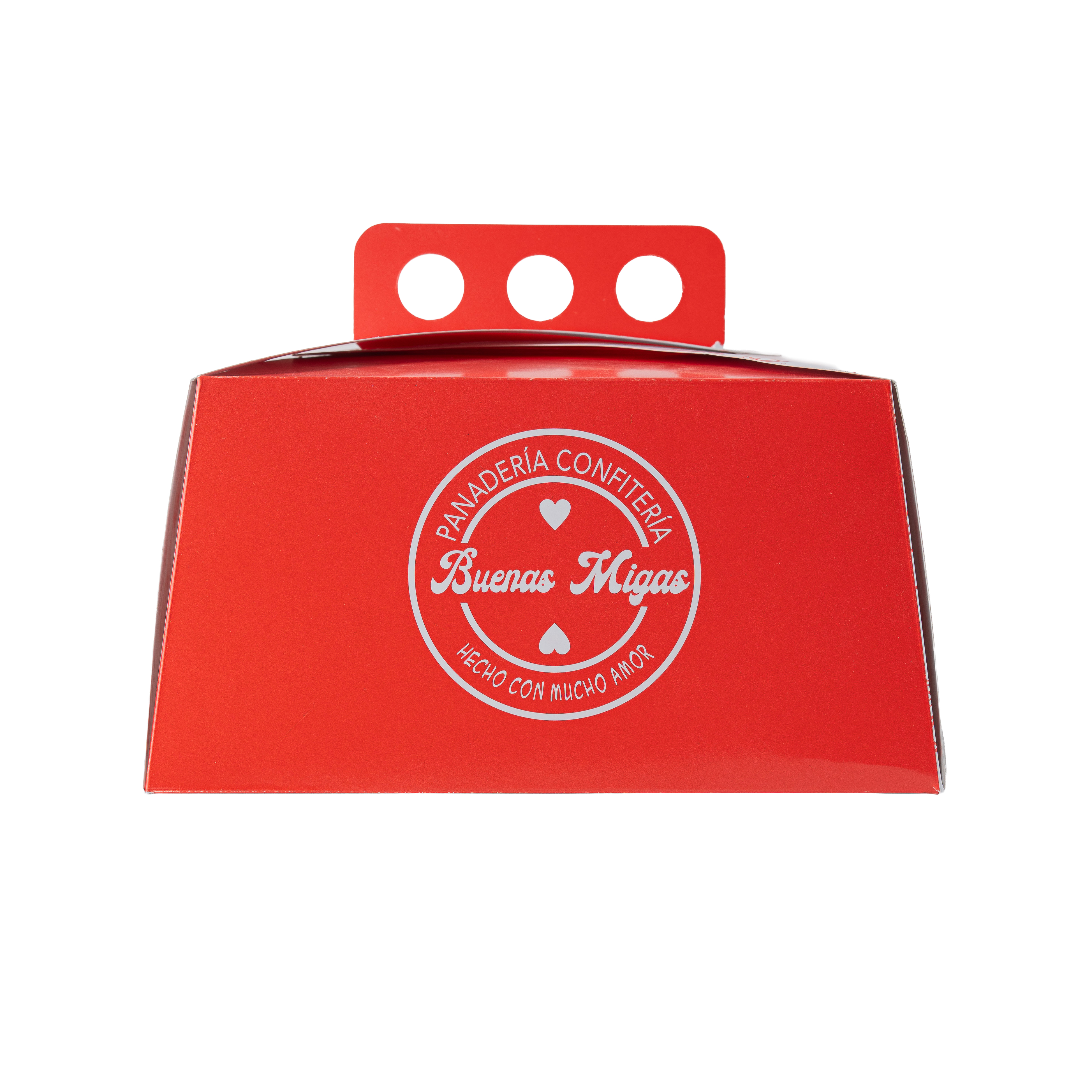 mEP CAJA PARA TORTA CART. BLANCA PERSONALIZADO (25*25*15CM - C/ASA) X UNIDAD