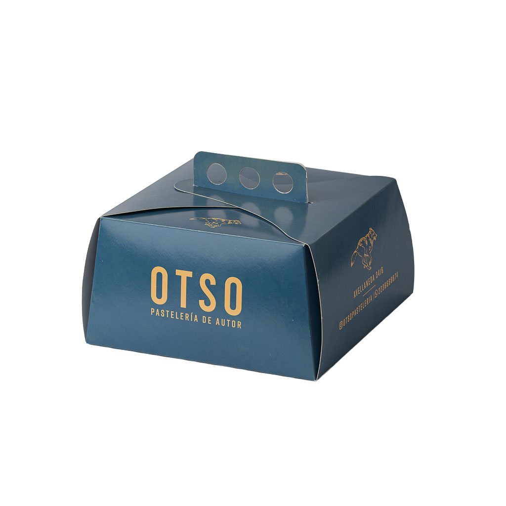 mEP CAJA PARA TORTA CART. BLANCA PERSONALIZADO (23*23*12CM - C/ASA) X UNIDAD