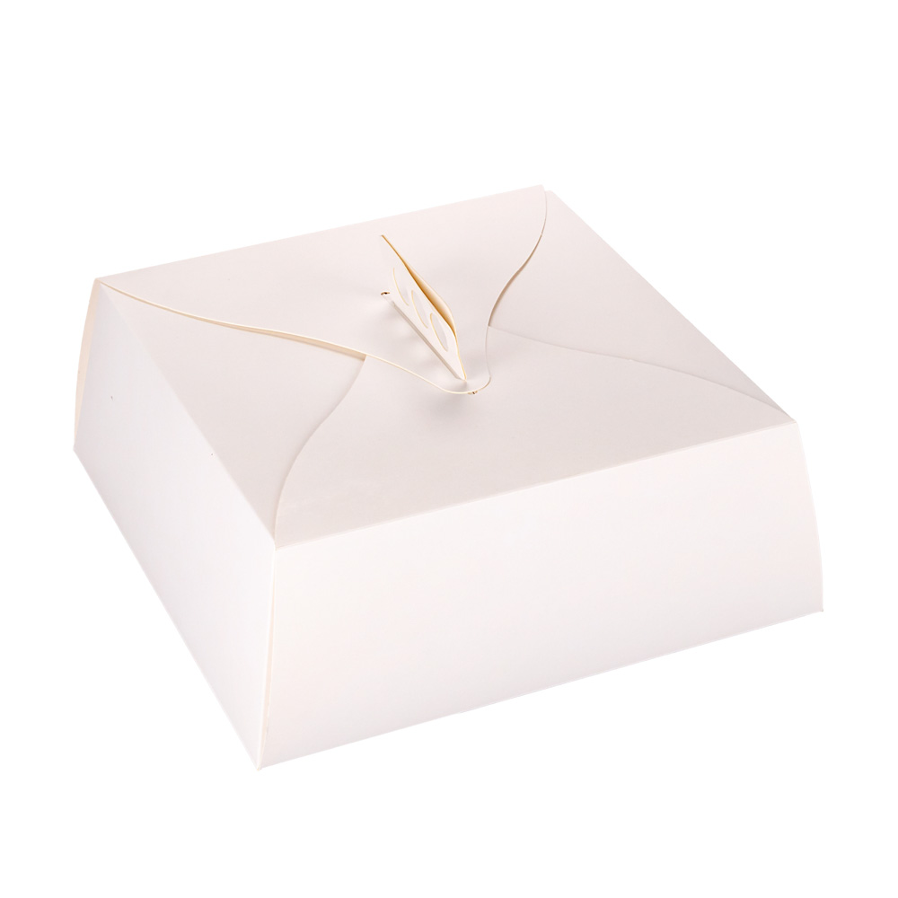 mEP CAJA PARA TORTA CART. BLANCA PERSONALIZADO (28*28*8,5CM - C/ASA) X UNIDAD