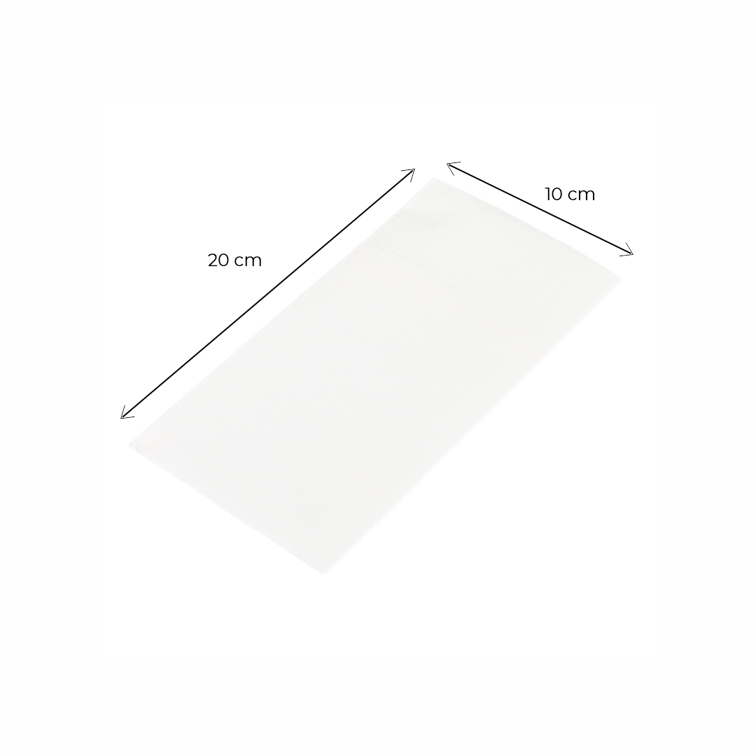 mEP SERVILLETA PAPEL SIMIL TELA BLANCA PERSONALIZADA AIRLAID 40*40CM PORTACUBIERTOS X UNIDAD