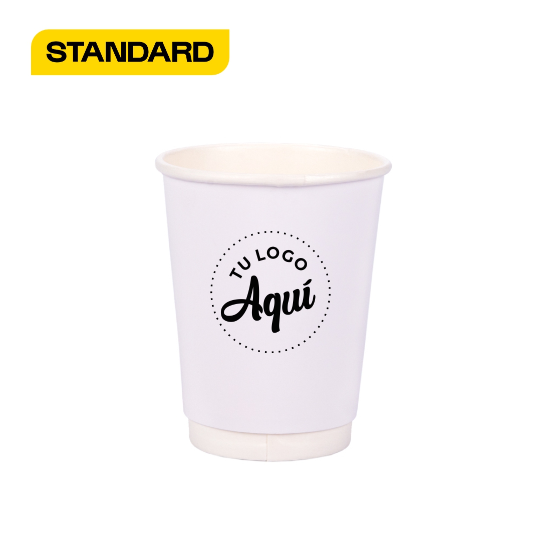 mEP VASO POLIPAPEL DOBLE PARED BLANCO PERSONALIZADO 8OZ (240CC) X UNIDAD