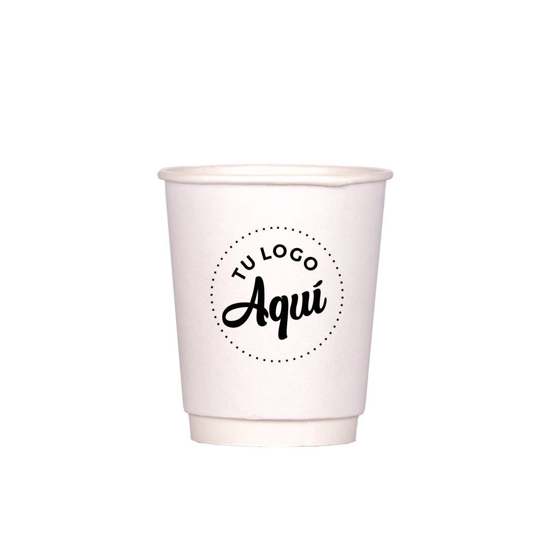 mEP VASO POLIPAPEL DOBLE PARED BLANCO.PERSONALIZADO 9OZ mE (265CC) X UNIDAD