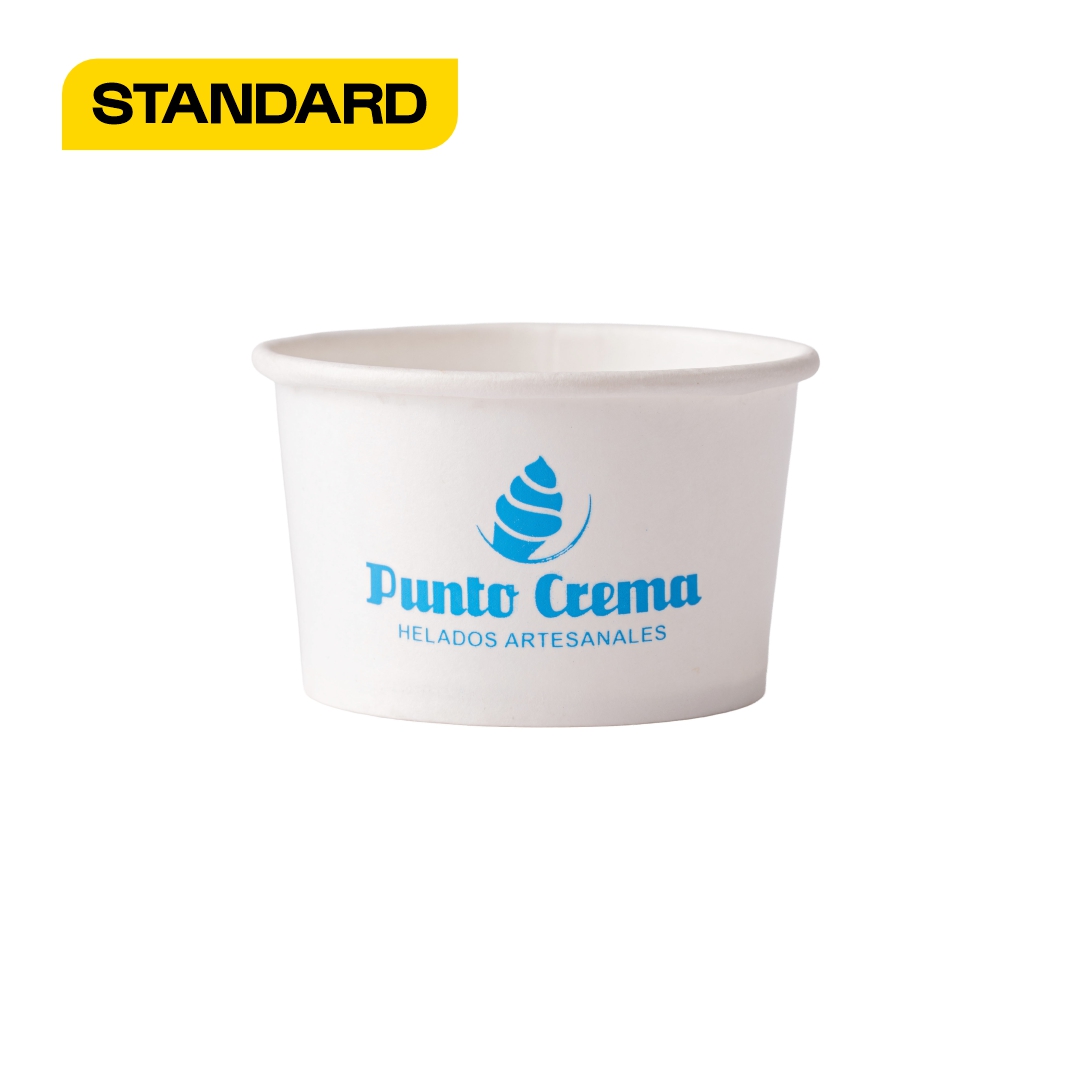 mEP POTE HELADO POLIPAPEL BLANCO PERSONALIZADO 120CC mE (4OZ) X UNIDAD