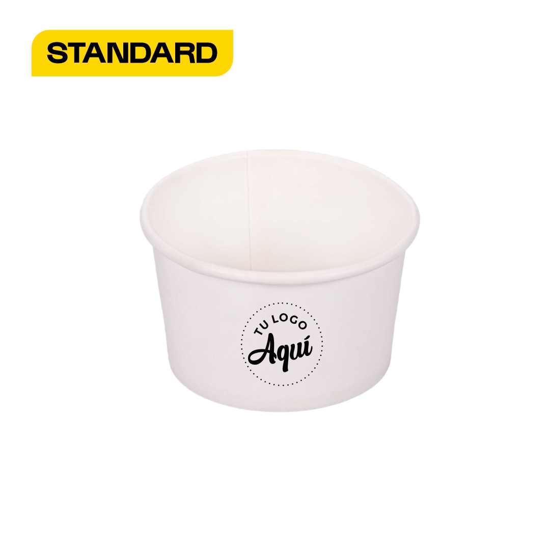 mEP POTE HELADO POLIPAPEL BLANCO PERSONALIZADO 120CC mE (4OZ) X UNIDAD