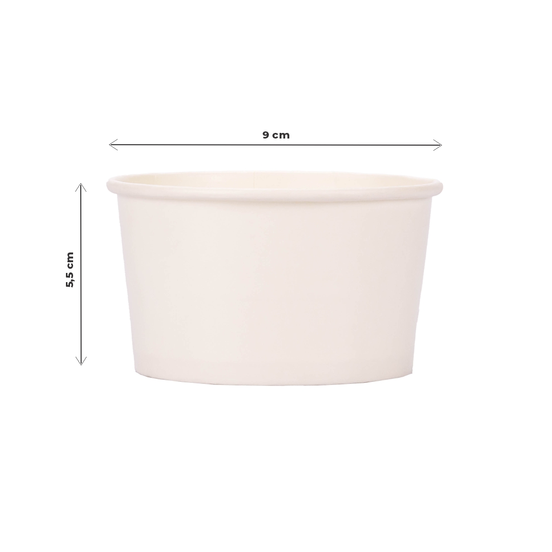 mEP POTE HELADO POLIPAPEL BLANCO PERSONALIZADO 250CC mE (8.5OZ) X UNIDAD