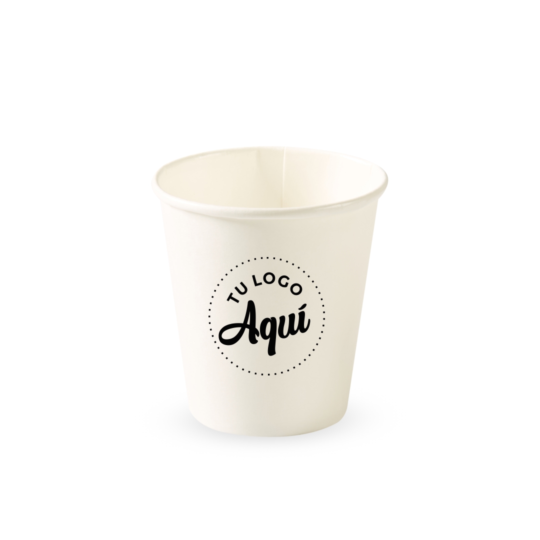 mEP VASO POLIPAPEL SIMPLE PARED BLANCO PERSONALIZADO 6OZ (180CC) X UNIDAD