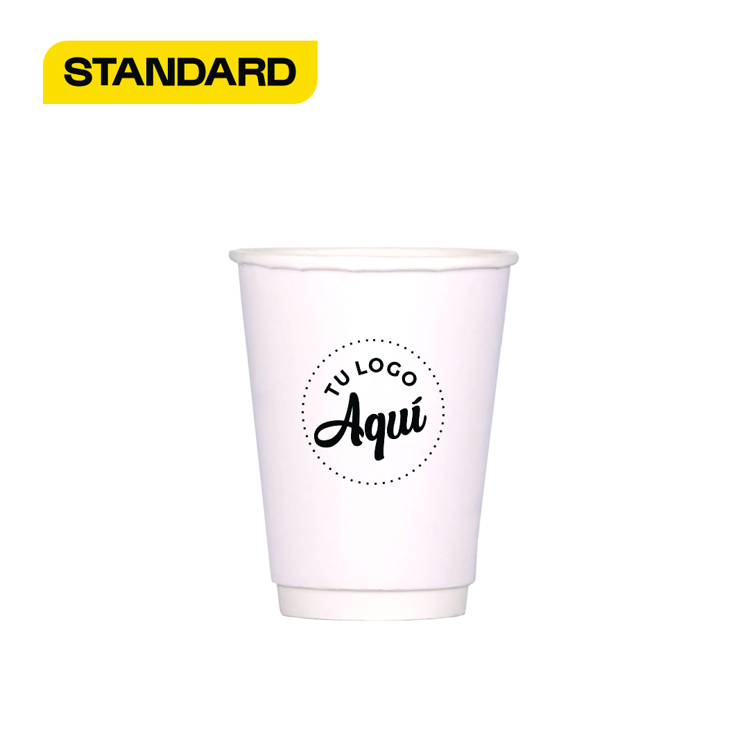 mEP VASO POLIPAPEL DOBLE PARED BLANCO PERSONALIZADO .14OZ (410CC) X UNIDAD