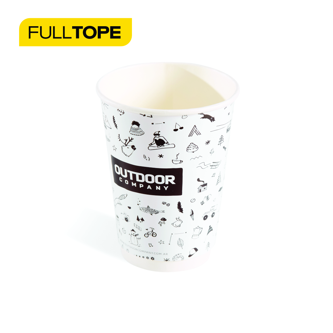 mEP VASO POLIPAPEL DOBLE PARED BLANCO PERSONALIZADO .14OZ (410CC) X UNIDAD