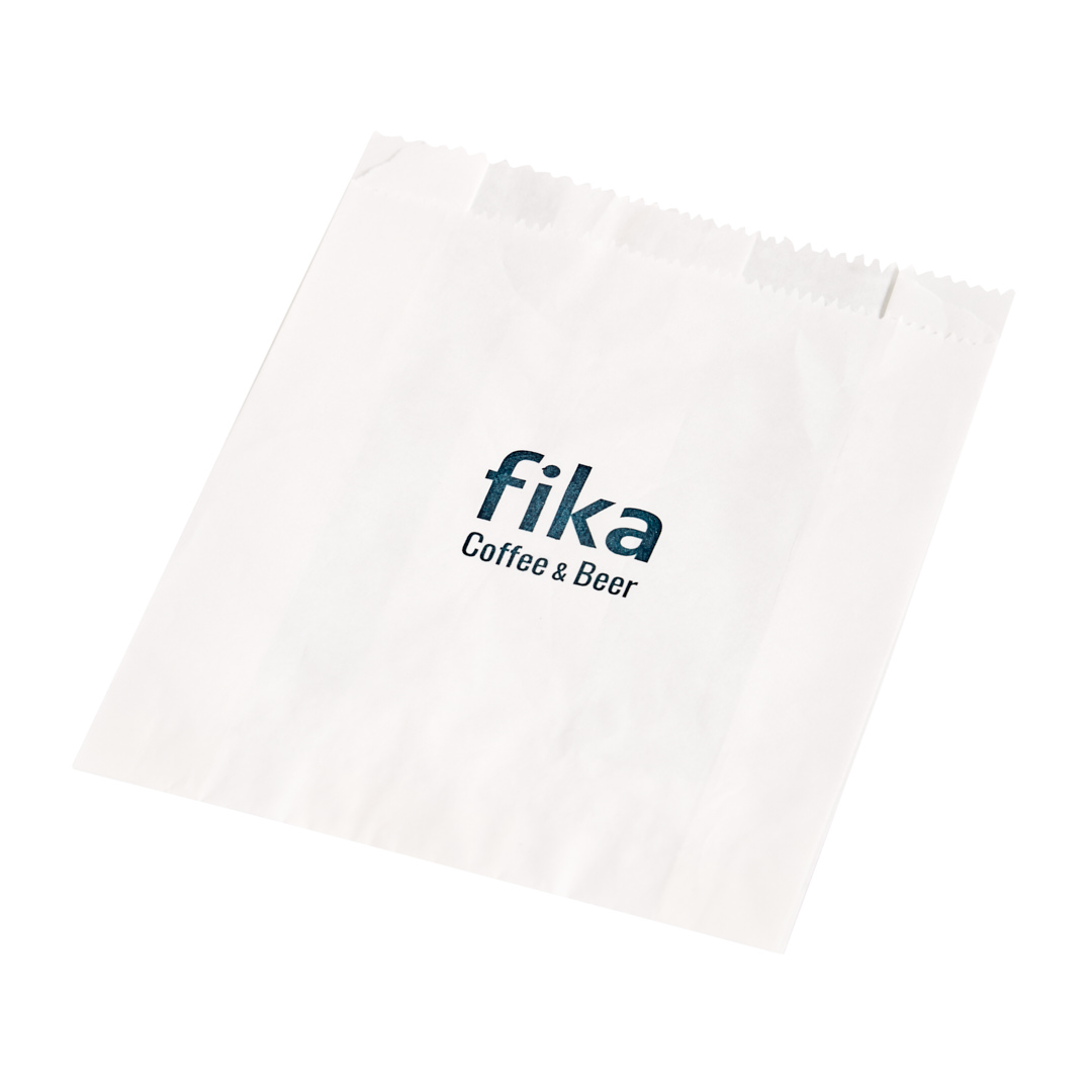 mEP BOLSA PAPEL FACTURAS BLANCA PERSONALIZADA MEDIALUNAS (15*5*17CM) ANTIGRASA X UNIDAD