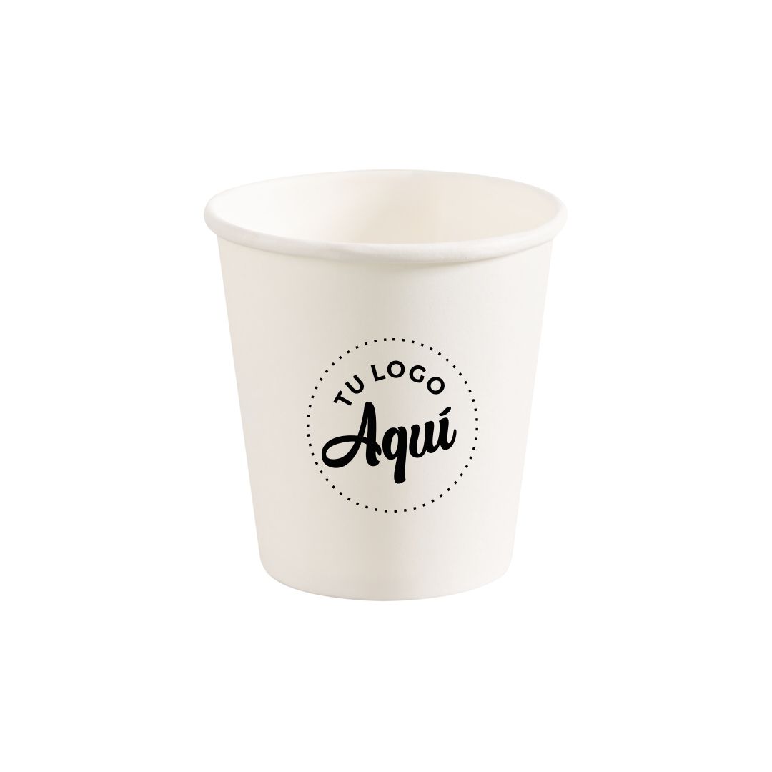 mEP VASO POLIPAPEL SIMPLE PARED BLANCO PERSONALIZADO 4OZ (120CC) X UNIDAD