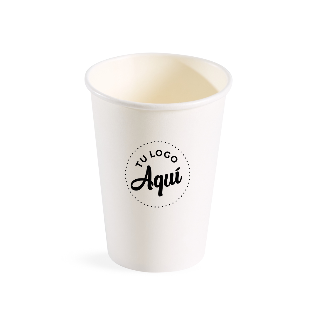 mEP VASO POLIPAPEL SIMPLE PARED BLANCO PERSONALIZADO 8OZ (240CC) X UNIDAD
