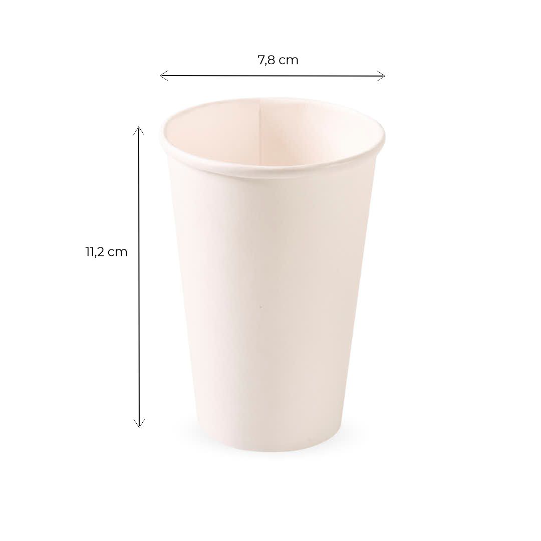 mEP VASO POLIPAPEL SIMPLE PARED BLANCO PERSONALIZADO .12OZ (355CC) X UNIDAD