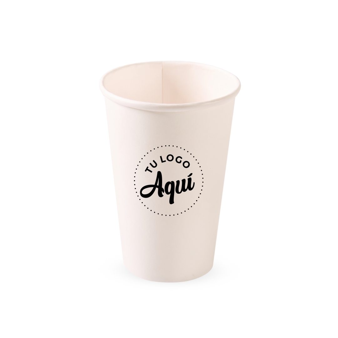 mEP VASO POLIPAPEL SIMPLE PARED BLANCO PERSONALIZADO .12OZ (355CC) X UNIDAD