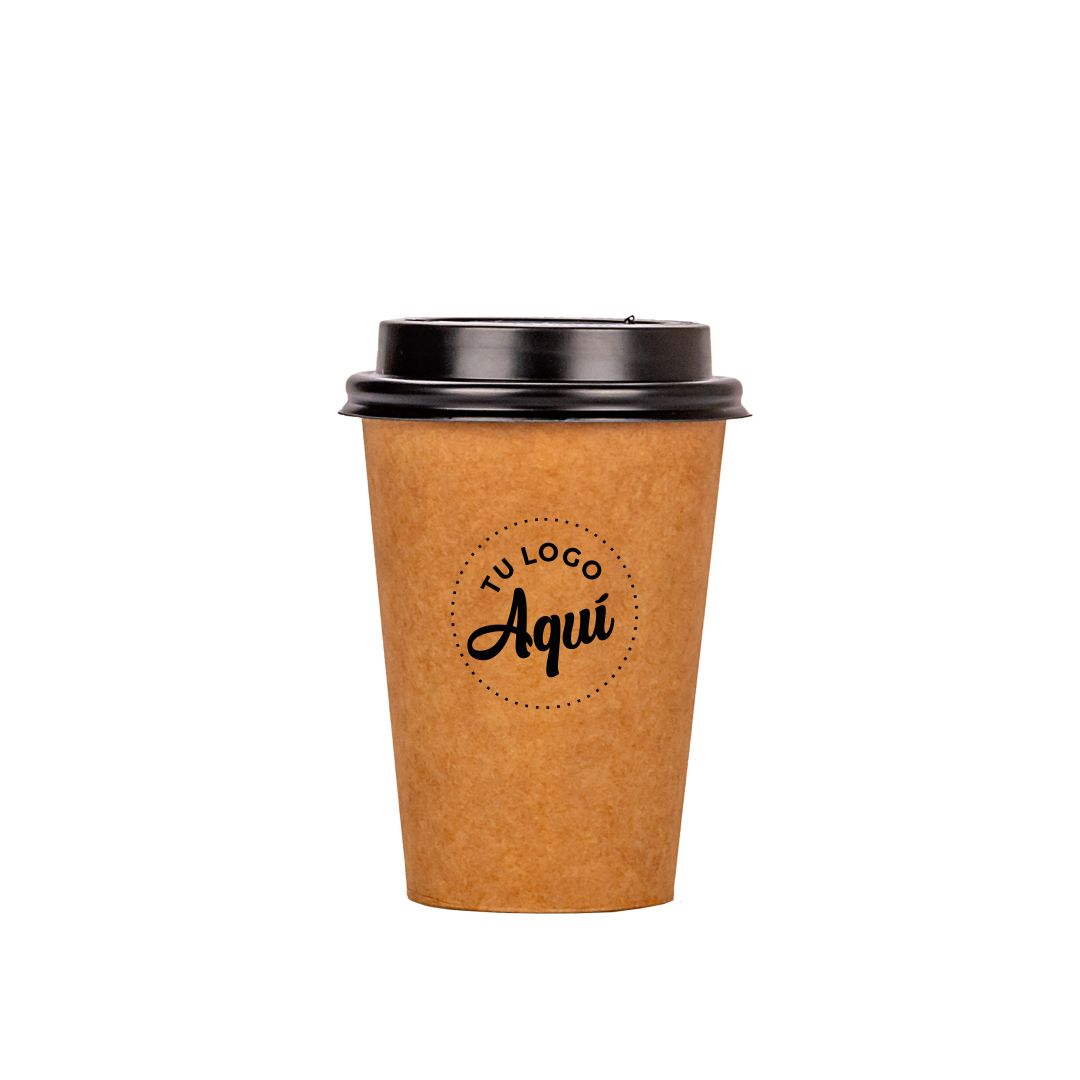 mEP VASO POLIPAPEL SIMPLE PARED KRAFT PERSONALIZADO 8OZ (240CC) X UNIDAD