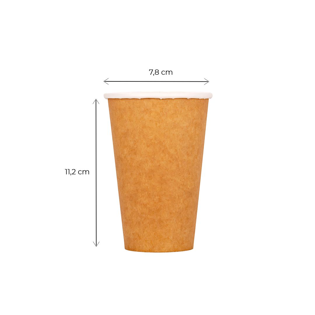 mEP VASO POLIPAPEL SIMPLE PARED KRAFT PERSONALIZADO 12OZ (355CC) X UNIDAD