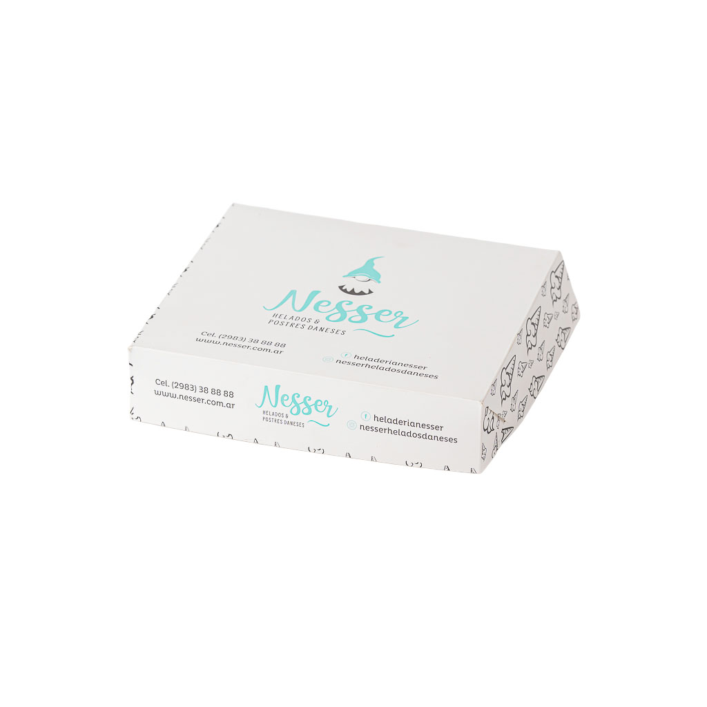 mE CAJA RECTANGULAR CART. BLANCA PERSONALIZADO (17.5*15*4CM - ENCASTRE) X UNIDAD