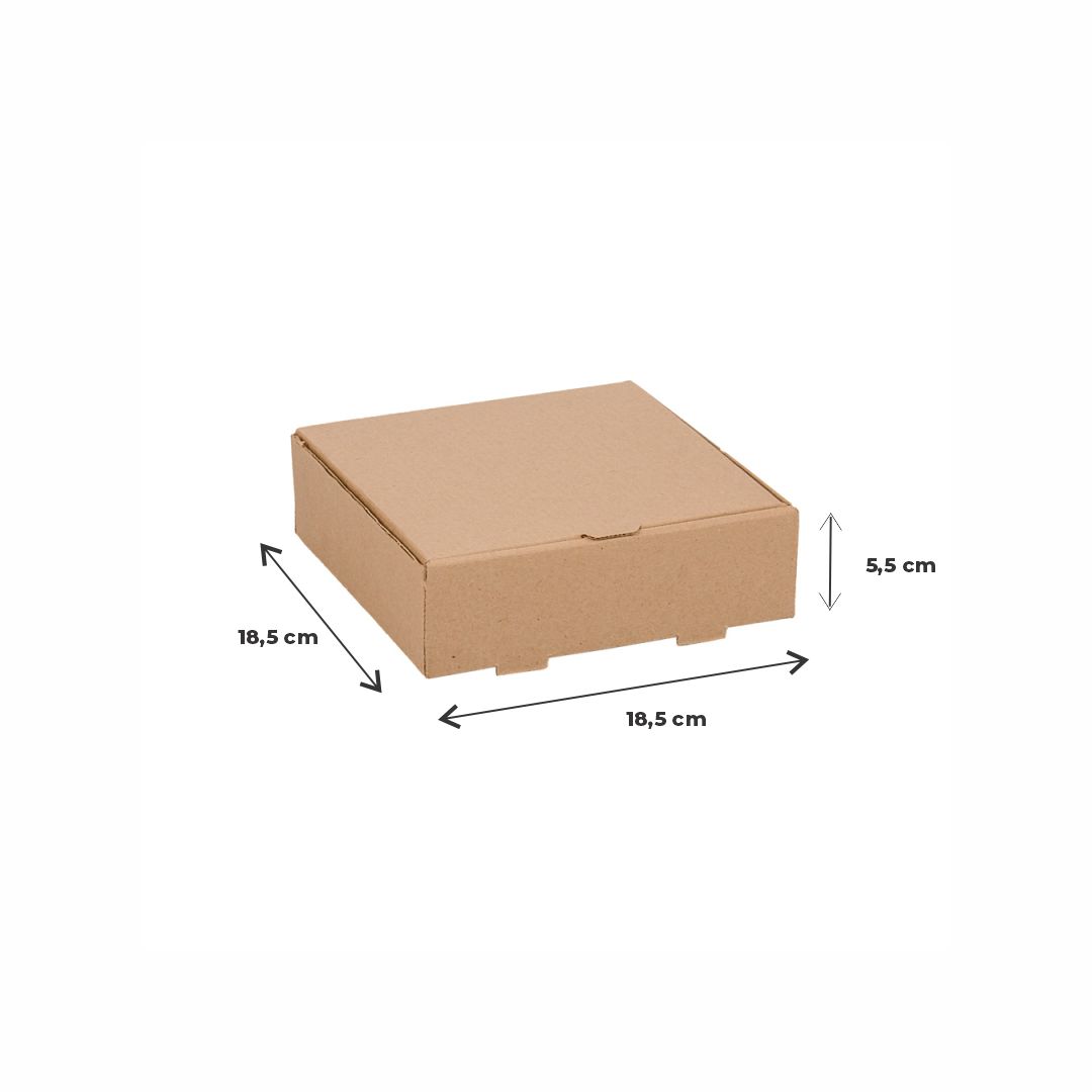 CAJA MICRO CARTON MARRON/MARRON (18.5*18.5*5.5CM) (HAMBURGUESA) *100UNID.